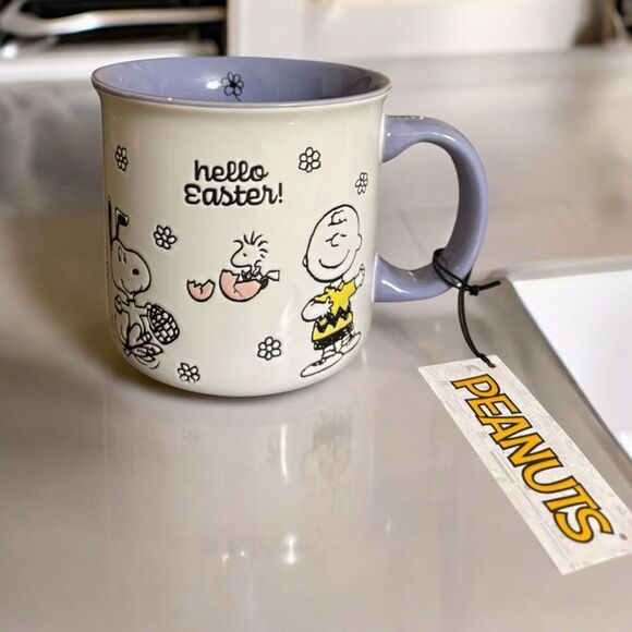 Peanuts Snoopy Lucy Charlie Easter Eggs Large 21oz Coffee Cup Mug Embossed - Picture 1 of 6